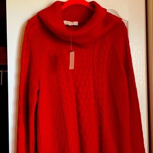 Michael Kors red sweater.